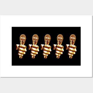 5 Gold Mics Posters and Art